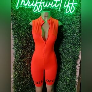 Vibrant Orange Sleeveless Jumpsuit